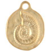 Pendentif coquillage spirale 19 mm - Doré à l'or fin x1