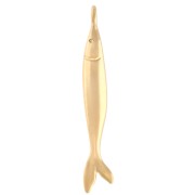 Pendentif poisson 40x6.5 mm - Doré à l'or fin x1