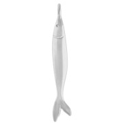 Pendentif poisson 40x6.5 mm - Placage Argent fin vieilli x1