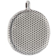 Pendentif rond irrégulier 20mm étoile de mer Placage Argent fin vieilli Bleu nacré