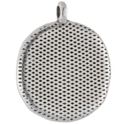Pendentif rond irrégulier 20mm étoile de mer Placage Argent fin vieilli Bleu nacré
