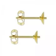 Clous d'oreilles pour rondes semi-percées 4 et 6 mm Gold Filled (or laminé) x2