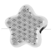 Perle étoile de mer 9 mm avec résine époxy Placage argent fin vieilli -Corail x1