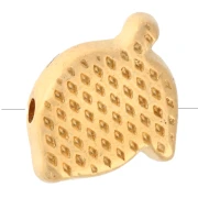 Perle citron 10x12 mm avec résine époxy - Doré à l'or fin - Jaune x1