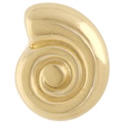 Poussoir double pour cordon 2 mm - coquillage - 13x15 mm - Doré à l'or fin x1