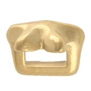 Poussoir étoile de mer 6 mm pour lacet 3 mm - Doré à l'or fin x1