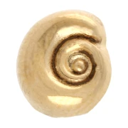 Poussoir coquillage spirale 5 mm pour lacet 3 mm - Doré à l'or fin x1
