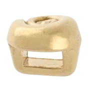 Poussoir coquillage spirale 5 mm pour lacet 3 mm - Doré à l'or fin x1