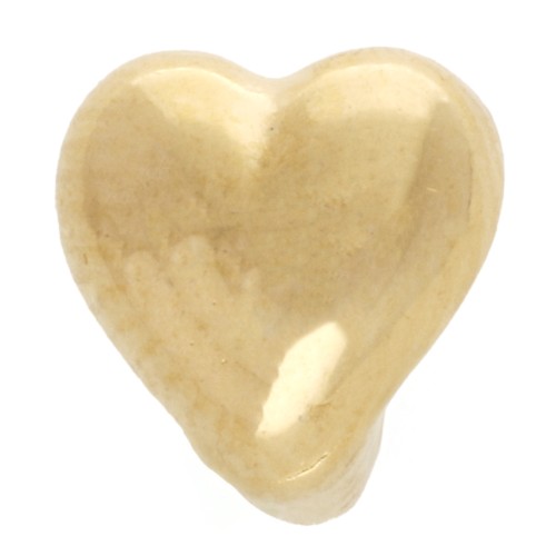 Poussoir coeur 5.5 mm pour lacet 3 mm - Doré à l'or fin x1
