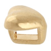 Poussoir coeur 5.5 mm pour lacet 3 mm - Doré à l'or fin x1