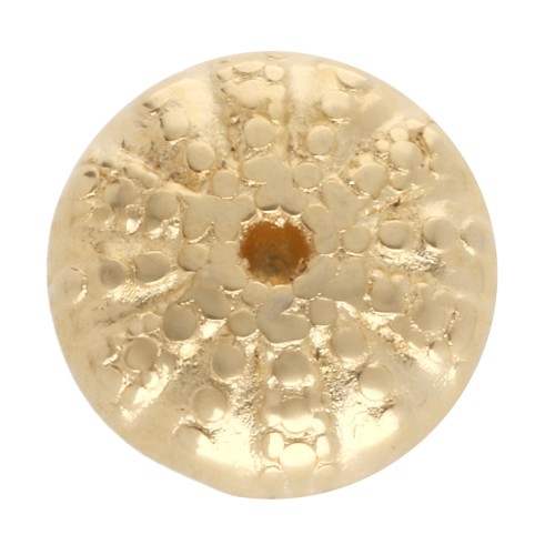 Poussoir oursin 7 mm pour lacet 5 mm - Doré à l'or fin x1