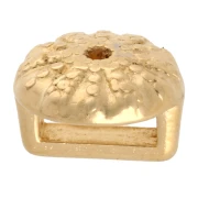 Poussoir oursin 7 mm pour lacet 5 mm - Doré à l'or fin x1