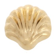 Poussoir coquillage 6x7 mm pour lacet 3 mm - Doré à l'or fin x1