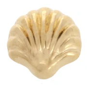 Poussoir coquillage 6x7 mm pour lacet 3 mm - Doré à l'or fin x1