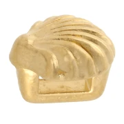 Poussoir coquillage 6x7 mm pour lacet 3 mm - Doré à l'or fin x1