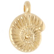 Breloque coquillage spirale 9 mm - Doré à l'or fin x1