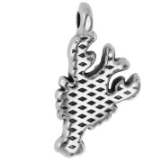 Breloque homard 15x8.5 mm - Placage argent fin vieilli x1