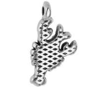 Breloque homard 15x8.5 mm - Placage argent fin vieilli x1