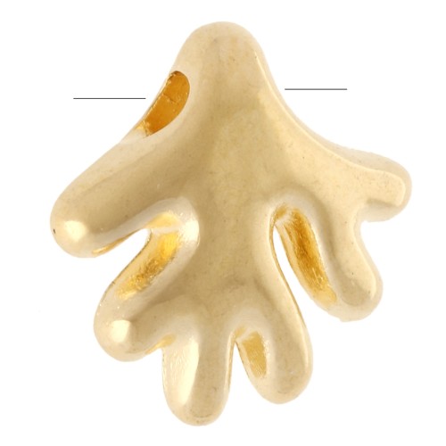 Perle corail 9 mm -  Doré à l'or fin x1