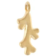 Breloque corail 16x7 mm -  Doré à l'or fin x1