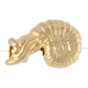 Perle coquillage - 12x8 mm - Doré à l'or fin x1