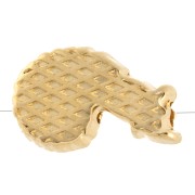 Perle coquillage - 12x8 mm -  Doré à l'or fin x1
