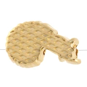 Perle coquillage - 12x8 mm - Doré à l'or fin x1