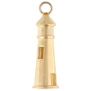 Pendentif phare 25x8 mm - Doré à l'or fin x1