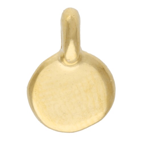 Breloque ronde irrégulière martelée 6 mm - Doré à l'or fin x5