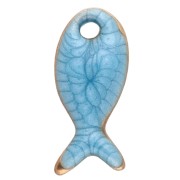 Mini breloque poisson 10x5 mm avec époxy - Acier Inoxydable 304 - Bleu x1
