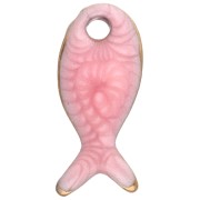 Mini breloque poisson 10x5 mm avec époxy - Acier Inoxydable 304 - Rose x1