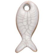 Mini breloque poisson 10x5 mm avec époxy - Acier Inoxydable 304 - Blanc x1