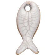 Mini breloque poisson 10x5 mm avec époxy - Acier Inoxydable 304 - Blanc x1