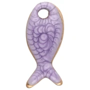 Mini breloque poisson 10x5 mm avec époxy - Acier Inoxydable 304 - Mauve x1