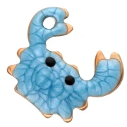 Mini breloque crabe 11.5x11 mm avec époxy - Acier inoxydable 304 Doré - Bleu x1