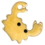 Mini breloque crabe 11.5x11 mm avec époxy - Acier inoxydable 304 Doré - Jaune x1
