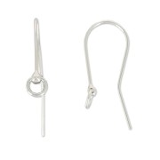 Crochets d'oreilles 20 mm et anneau ouvert 4.7 mm Argent 925 x2