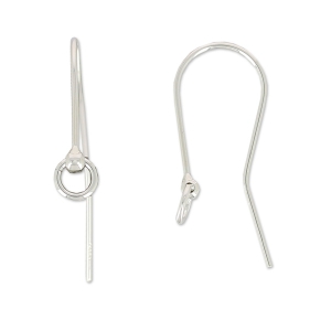 Crochets d'oreilles 20 mm et anneau ouvert 4.7 mm Argent 925 x2