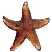 Pendentif étoile de mer 49x45 mm en acrylique - Marron marbré x1