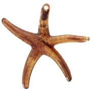 Pendentif étoile de mer 87x89 mm en acrylique - Marron x1