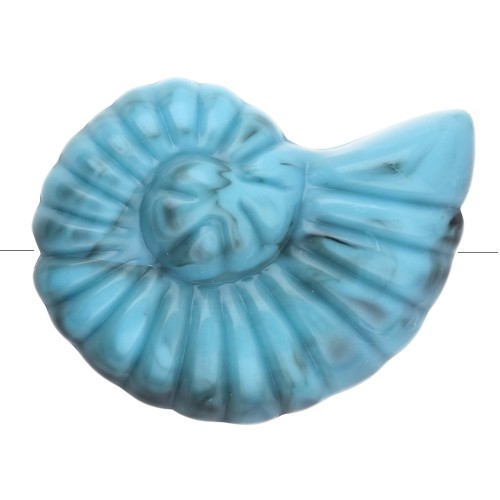 Perle coquillage escargot 20x16 mm en acrylique - Turquoise marbré x1