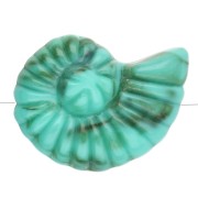 Perle coquillage escargot 20x16 mm en acrylique - Vert turquoise marbré x1