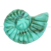 Perle coquillage escargot 20x16 mm en acrylique - Vert turquoise marbré x1