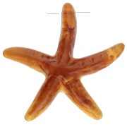 Pendentif étoile de mer 37x38 mm en résine - Caramel x1