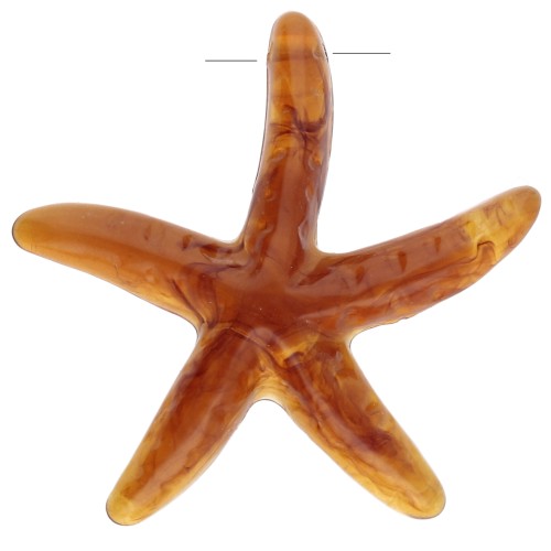 Pendentif étoile de mer 37x38 mm en résine - Caramel x1