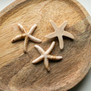 Pendentif étoile de mer 37x38 mm en résine - Beige - Marron clair marbré x1