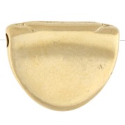 Perle demi cercle 11x14 mm motif œil et résine époxy - Doré à l'or fin - Blanc x1