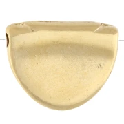 Perle demi cercle 11x14 mm motif œil et résine époxy - Doré à l'or fin - Blanc x1