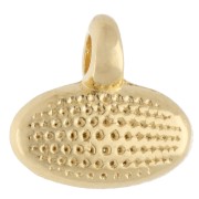 Mini breloque ovale 8x9 mm avec résine époxy - Doré à l'or fin - Vert x1
