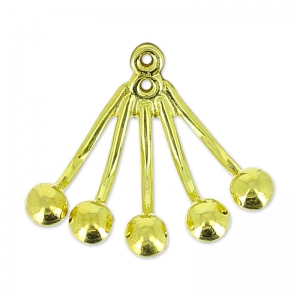 Bijoux d'oreilles Ear Jackets boules 18 mm en Argent 925 doré x2